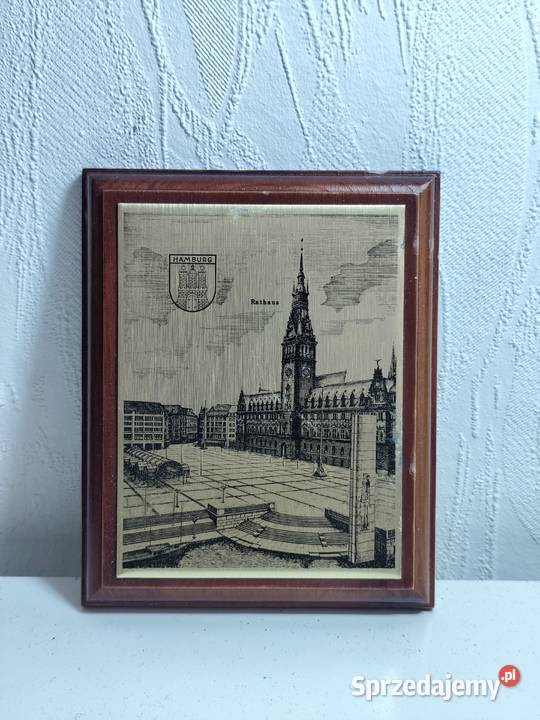 Stylowy grawer retro Ratusz w Hamburgu Rathaus Poddębice sprzedam