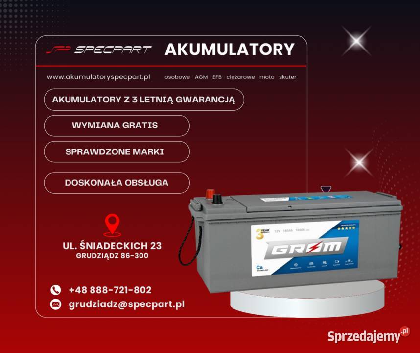 Akumulator GROM Premium 140Ah 900A EN LEWY PLUS kujawsko-pomorskie Grudziądz