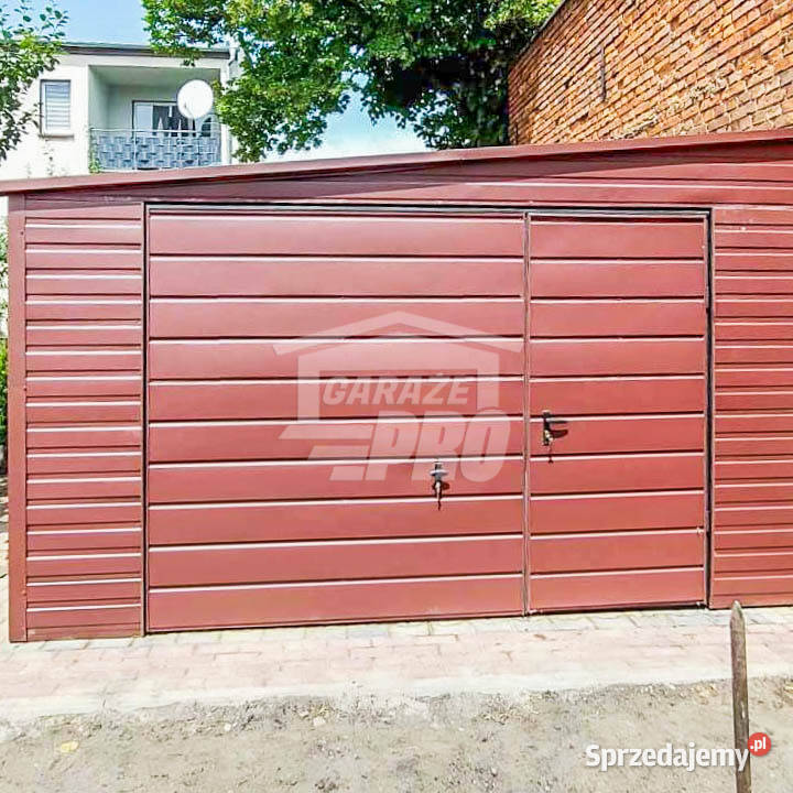 Garaż Blaszany 45x7m Brama uchylna Ciemny Brąz Ruda Śląska