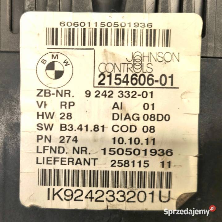 LICZNIK ZEGARY 9242332 BMW E81 E87 20 D Diesel Chełm