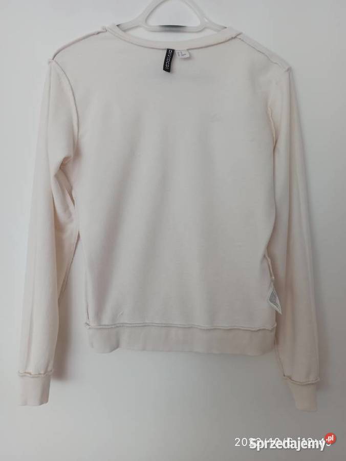 Bluza w kolorze ecru z napisem stay positive lubelskie