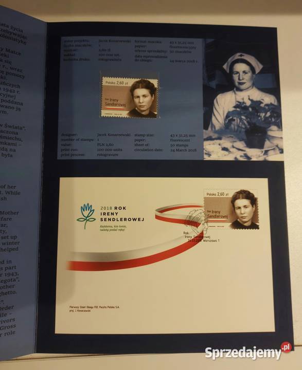 Karnet Folder Ireny Sendlerowej 2018 znaczek Wrocław sprzedam