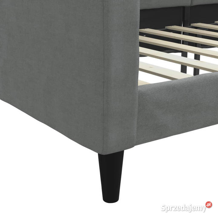 Sofa z funkcją spania ciemnoszara obita tkaniną Warszawa