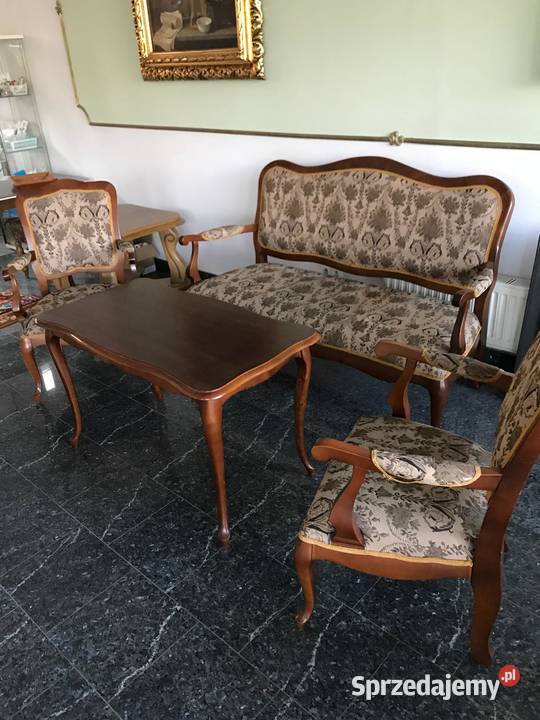 Zestaw mebli kanapa fotele ława drewniane Warszawa