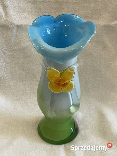 Ciekawy wazon różnokolorowy szkło artystyczne Kraków