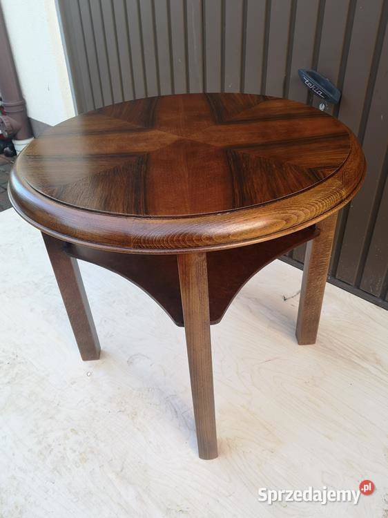 Stolik Ława Okrągły ARTDECO Orzech Antyk Stary Swarzędz