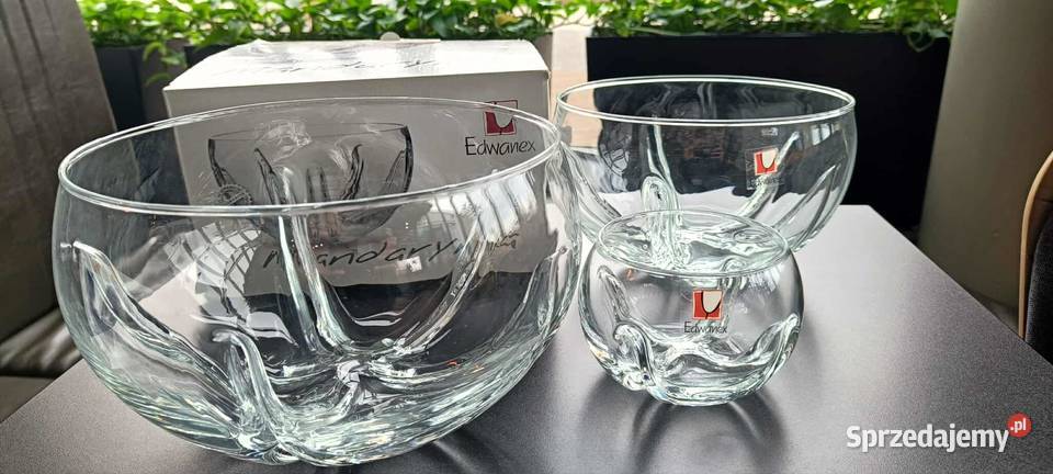 Zestaw 3 szklanych salaterekowocarek mazowieckie Warszawa