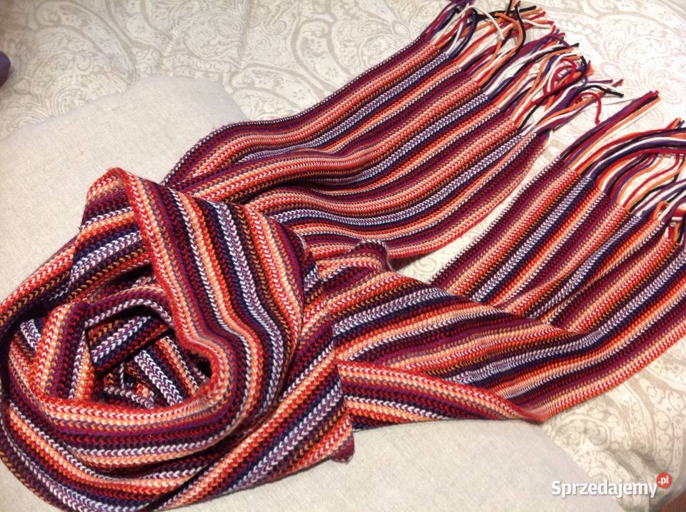 Długi Szalik Szal Męski Kolorowy j Nowy