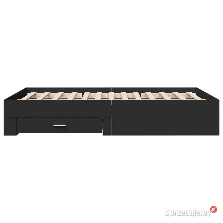 Rama łóżka z szufladami czarna 135x190 WM3280406 Łóżka