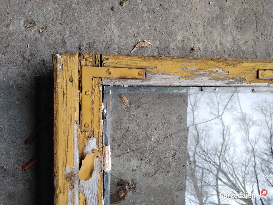 Stara drewniana podwójna rama okienna ramka okno śląskie Dąbrowa Górnicza