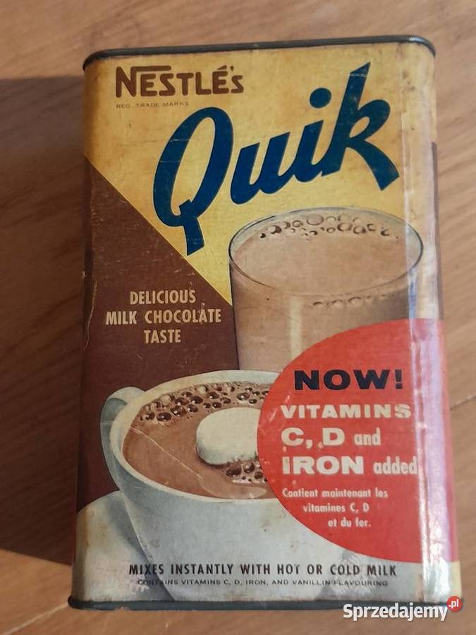 Stara puszka Nestle Quick lata 60te zabytek Dąbrowa Górnicza