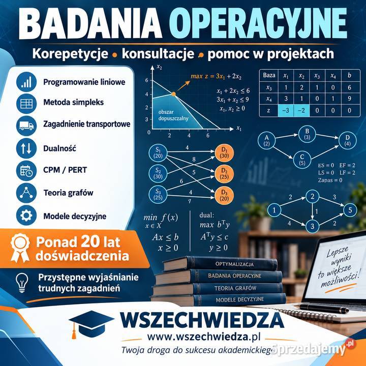 Badania operacyjne korepetycje rozwiązywanie Pozostałe usługi Warszawa