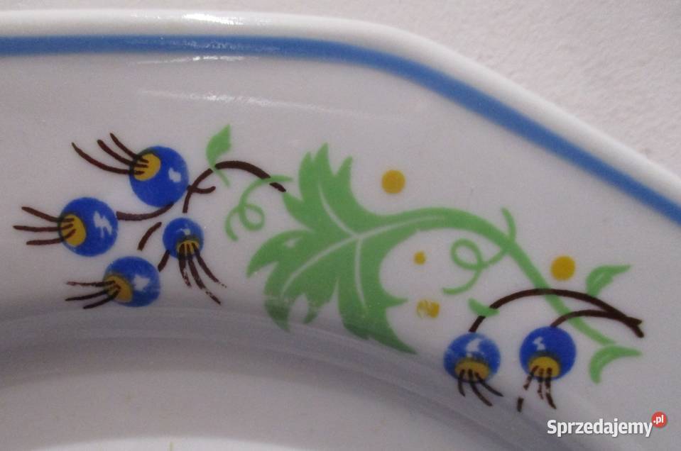 Duży Talerz Geometryczny Porcelana LUBIANA PRL Nieporęt