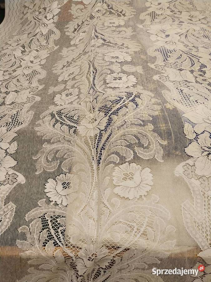 Ażurowy obrus narzuta lata ok 70te biały