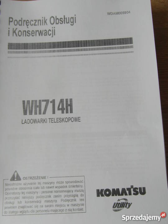 dtr instrukcja obsługi KOMATSU WH714H1 i iNNE Szczecin