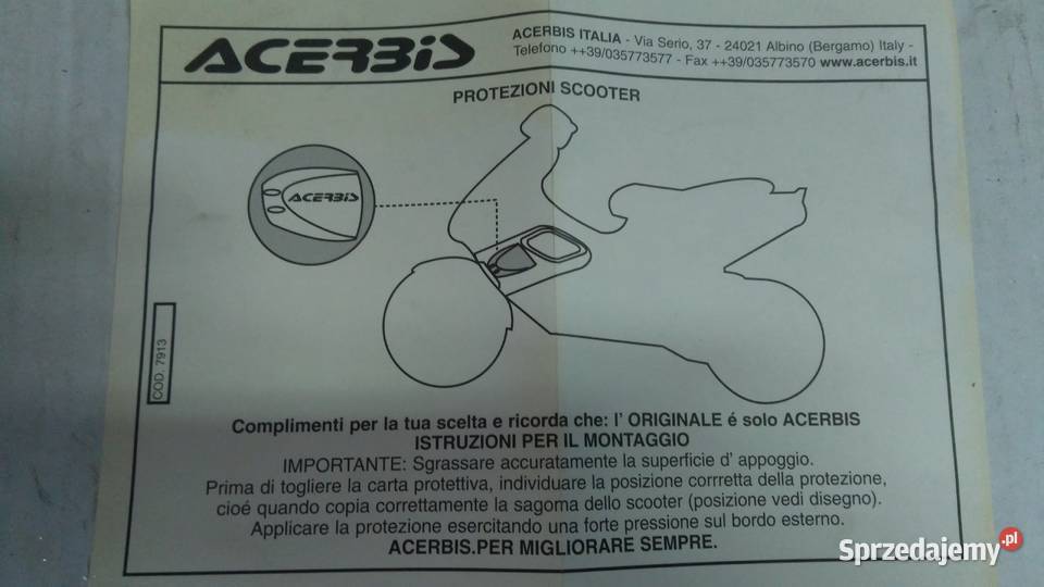 Ochraniacze boczne osłony Acerbis Gilera Runner Bielsk Podlaski sprzedam