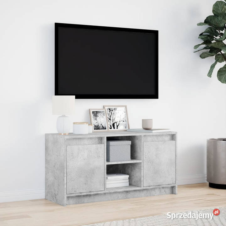 Szafka pod TV z LED szarość betonu 100x34x50 mazowieckie
