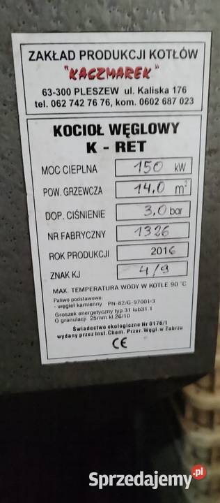 2x kocioł CO 150kW na pellet i ekogroszek Piece i kominki dolnośląskie Wrocław