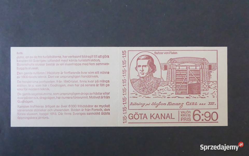 Znaczki Szwecja karnet 100 1979 grawer Cz Słania Filatelistyka mazowieckie