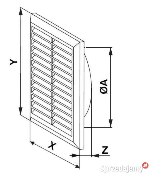 Kratka wentylacyjna kwadratowa 170x170mm Awenta