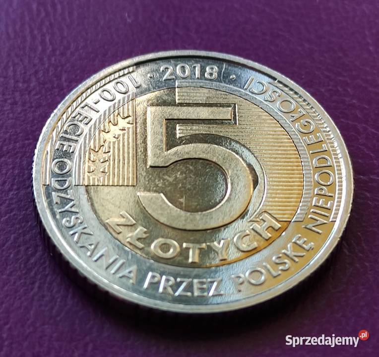 Moneta 5 2018 100lecie odzyskania Niepodległości