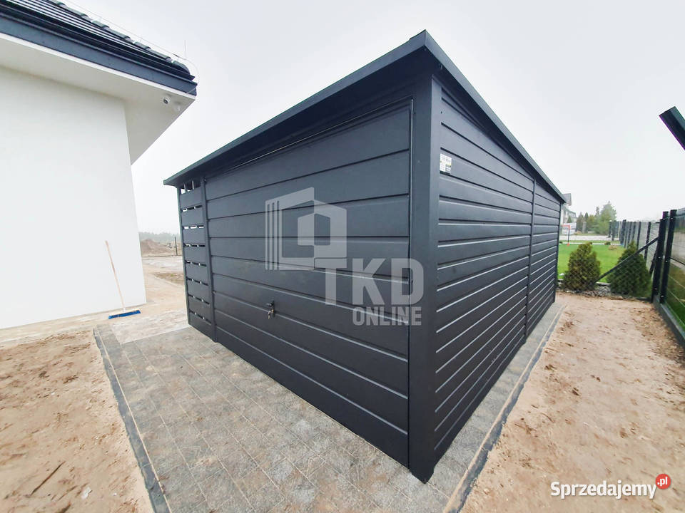 Garaż Blaszany 3x6 wiata Brama Antracyt TKD83