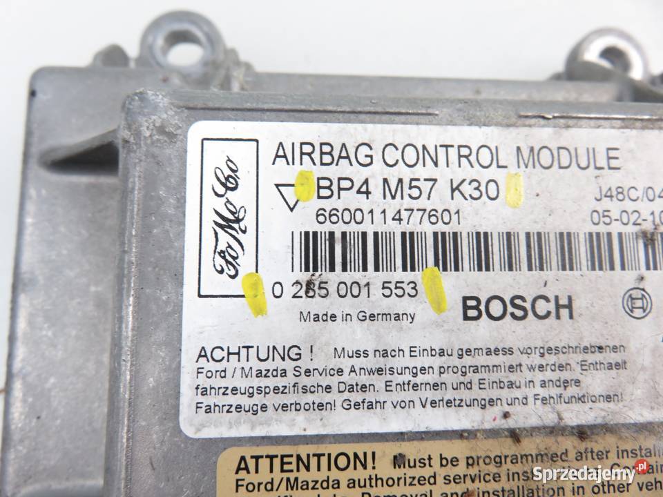 MODUŁ AIRBAG MAZDA 3 BP4M57K30 0285001553