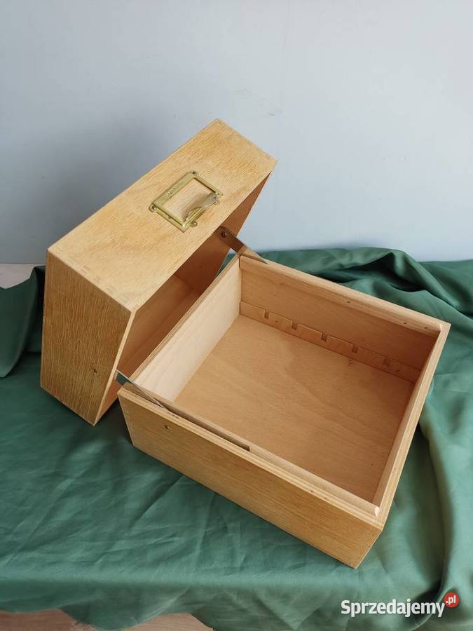 Skrzynka katalogowa drewniana Soennecken opolskie Głuchołazy