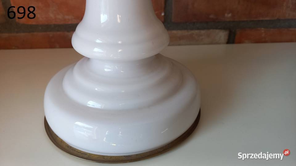 Lampka szklana biała Stołowa Gabinetowa Nocna Lampy stołowe i nocne Gawroniec