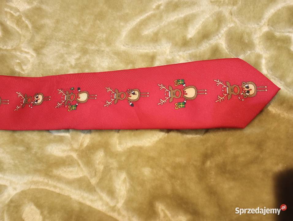 Krawat męski prezent świąteczny renifer Merry dolnośląskie Wrocław