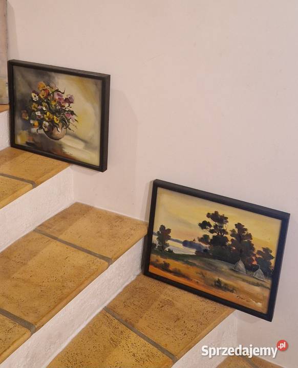 OBRAZ martwa natura kwiaty olej płótno autograf Lublin