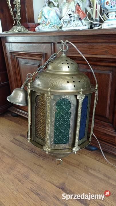 Mosiężna lampa witrażowa Włocławek