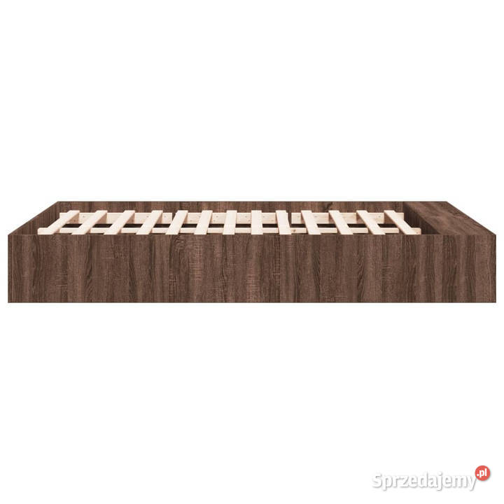 Rama łóżka brązowy dąb materiał drewnopochodny