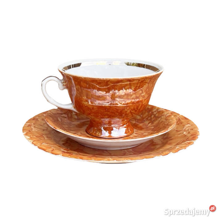 Pomarańczowy Zestaw śniadaniowy marmurkowy