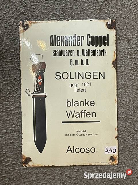 Emaliowana tablica Alexander Coppel Alcoso Militaria
