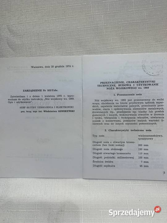 Nż wojskowy WZ 1967 opis i użytkowanie KOPIA Kalisz