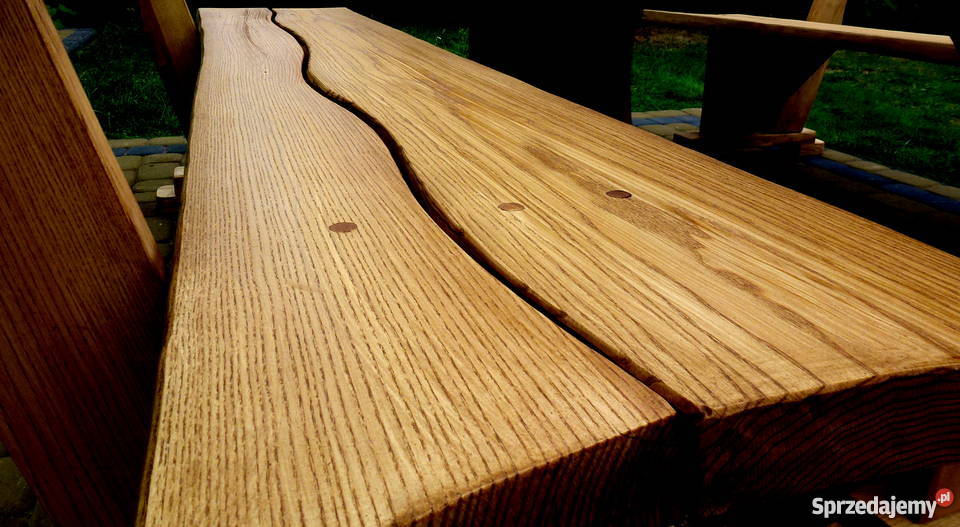 Meble ogrodowe drewniane dębowe ławki stoły do Chojnice