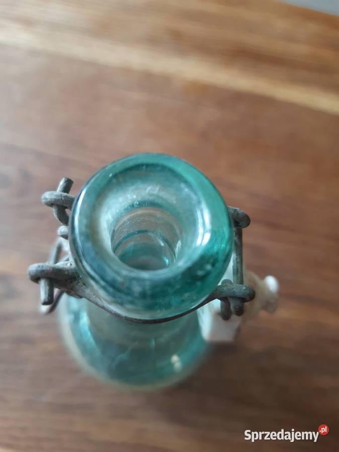 Niespotykana stara butelka z porcelanką Frnaz Morąg