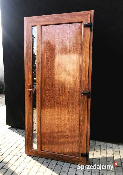 Drzwi Pcv z Długą szybą 100x210 kolor złoty dąb Poznań