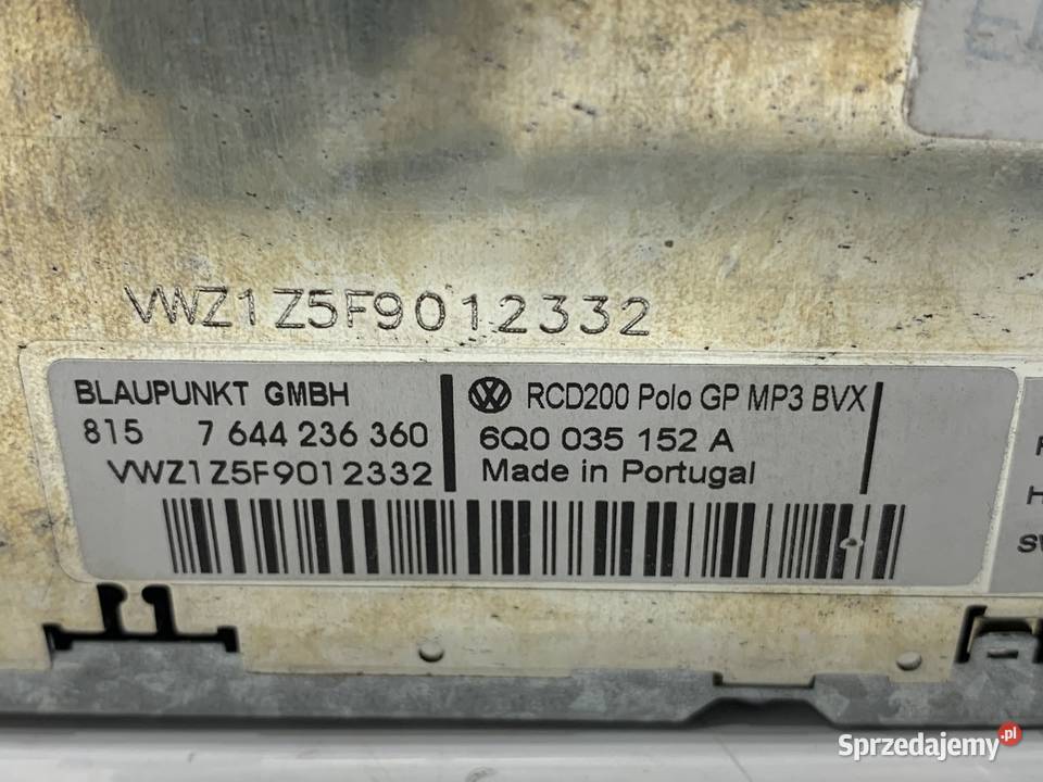 RADIO VW POLO IV 9N 6Q0035152A 0114 ODTWARZACZ sprzedam