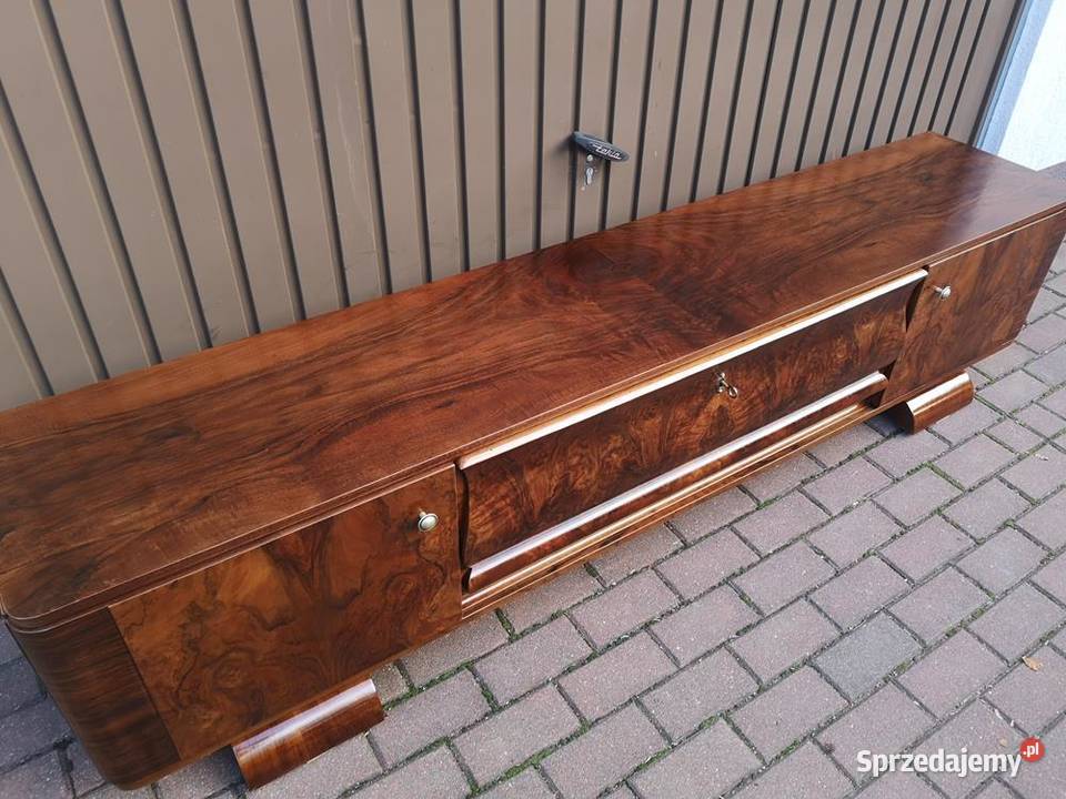 Komoda ARTDECO Orzech Unikatowa Niska RTV Stara Swarzędz