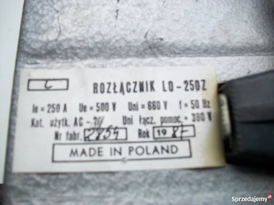 Wyłącznik LO 250Z Olkusz sprzedam