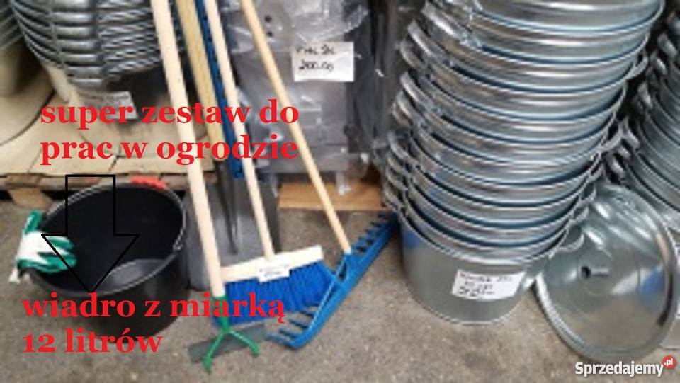 MEGA DUŻY 6 cz ZESTAW OGRODNIKA Grabie ulicówka Rzeszotary