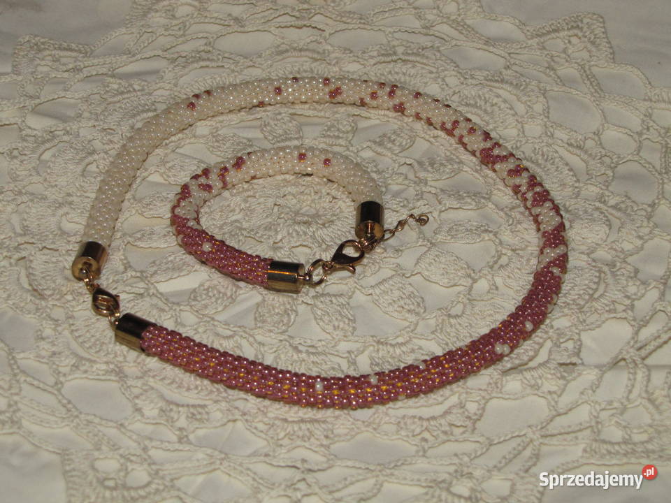 Komplet koralikowy rękodzieło