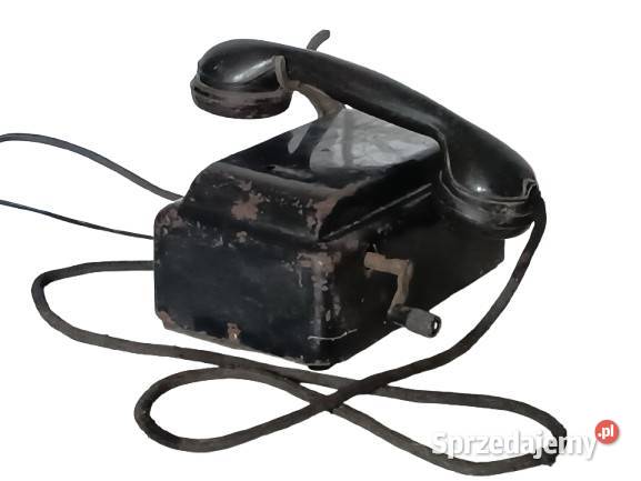 Stary Telefon na Korbkę Metalowa Obudowa Rzeszów