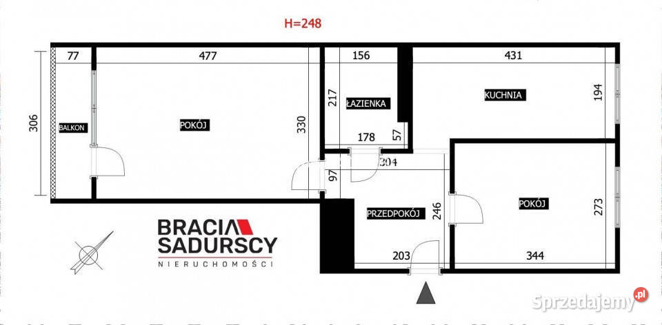 Mieszkanie Kraków Seweryna 44m2