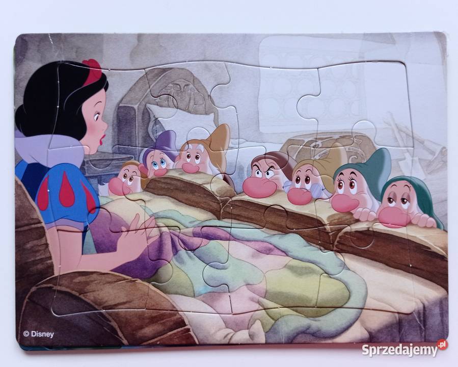 2x Puzzle Disney Księga dżungli i Śnieżka 12 śląskie