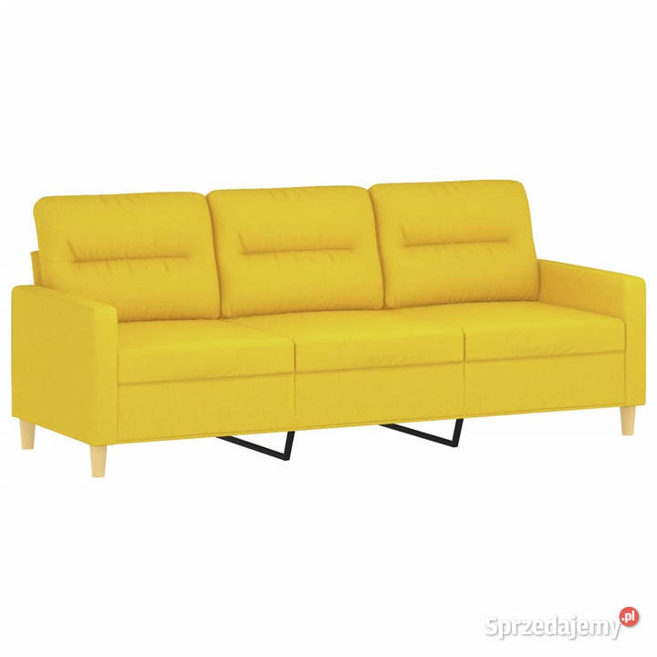 3osobowa sofa z podnóżkiem jasnożółty 180