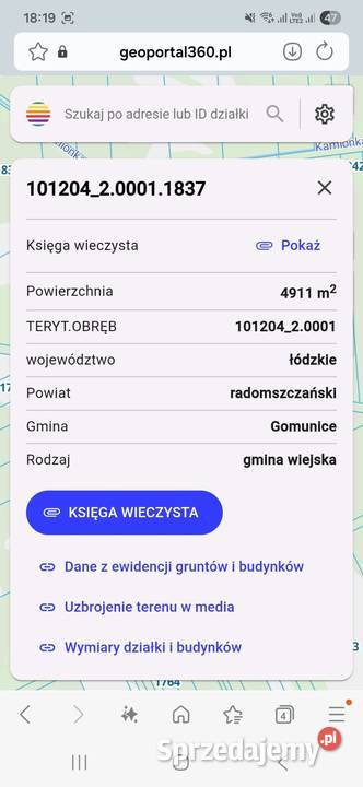 Sprzedam działkę rolną i działki leśne 4900m2 Radomsko sprzedam