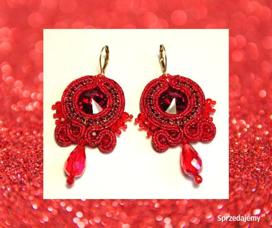 KOLCZYKI Z KRYSZTAŁKAMI I TAŚMĄ CYRKONIOWĄ Warszawa